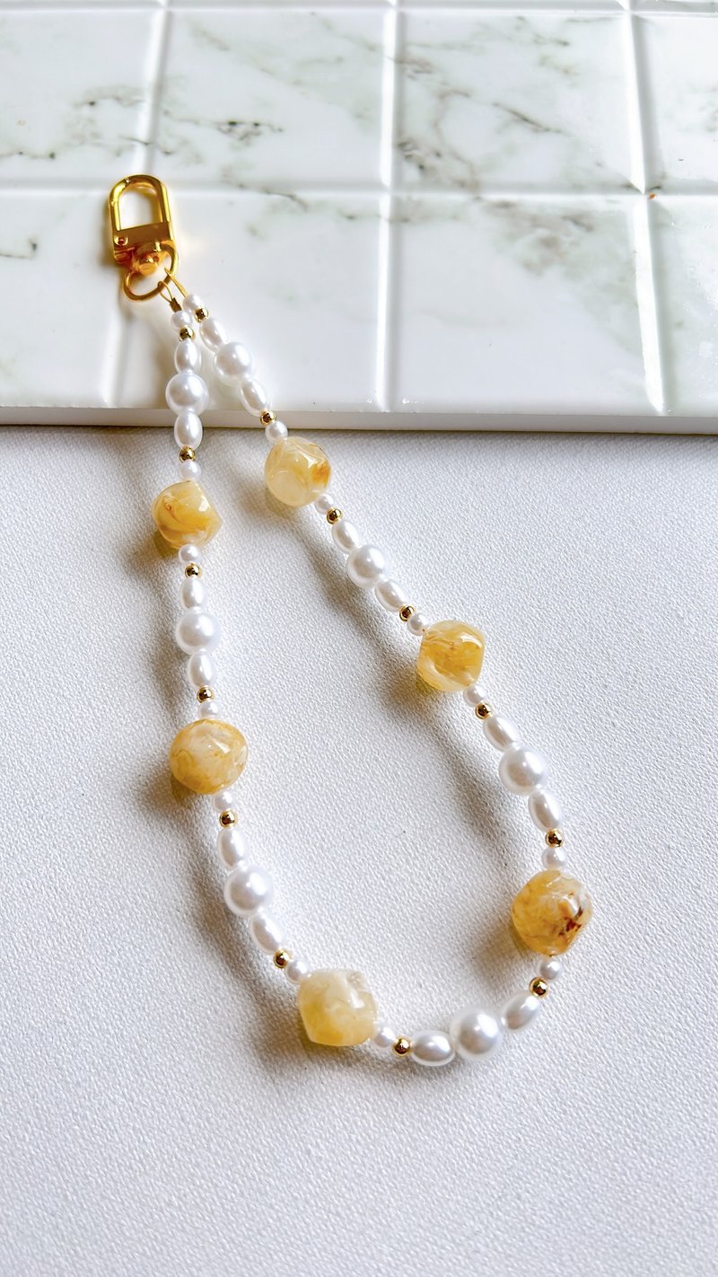 【全馆清仓最高折800】悦金珍珠 手机背带手机挂绳手机壳防摔链 - 手机配件 - 塑料 金色