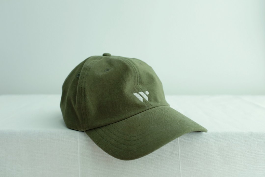 WHITEOAKFACTORY Classic retro basebal cap - Olive green - 帽子 - 聚酯纤维 绿色