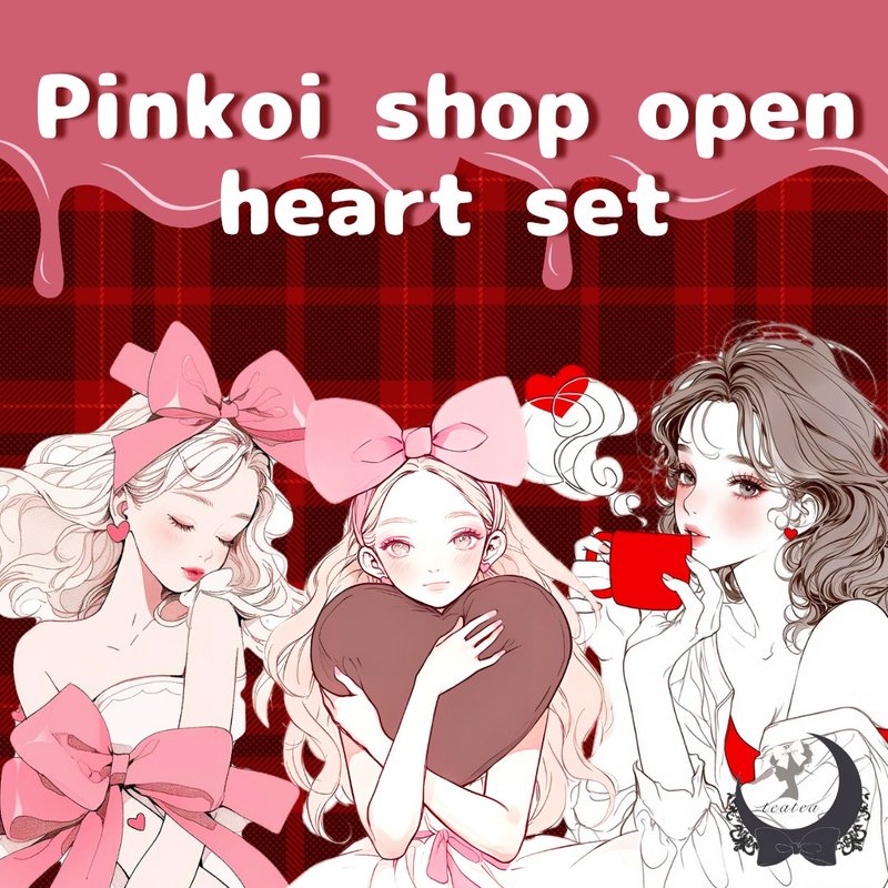 Pinkoi店铺开幕纪念心型套装 - 贴纸 - 纸 