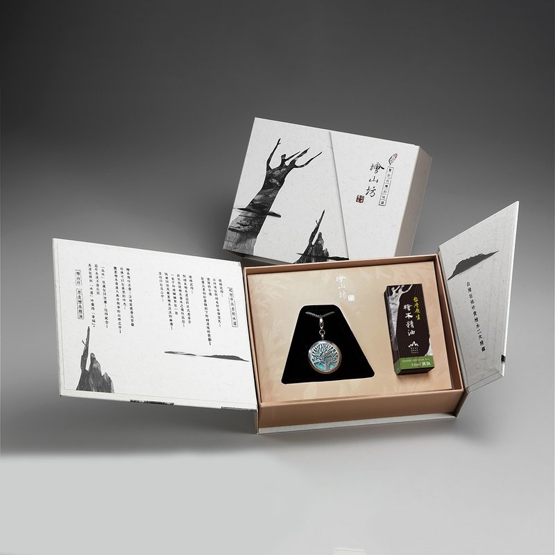 【香氛项链礼盒】生命树精油项链礼盒 内含桧木精油 /带着走的香 - 项链 - 不锈钢 