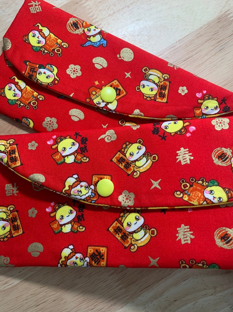 发大财文青风优质红包袋 吸睛红 蛇年 礼物 收纳 湿纸巾 卫生棉收 - 皮夹/钱包 - 棉．麻 红色