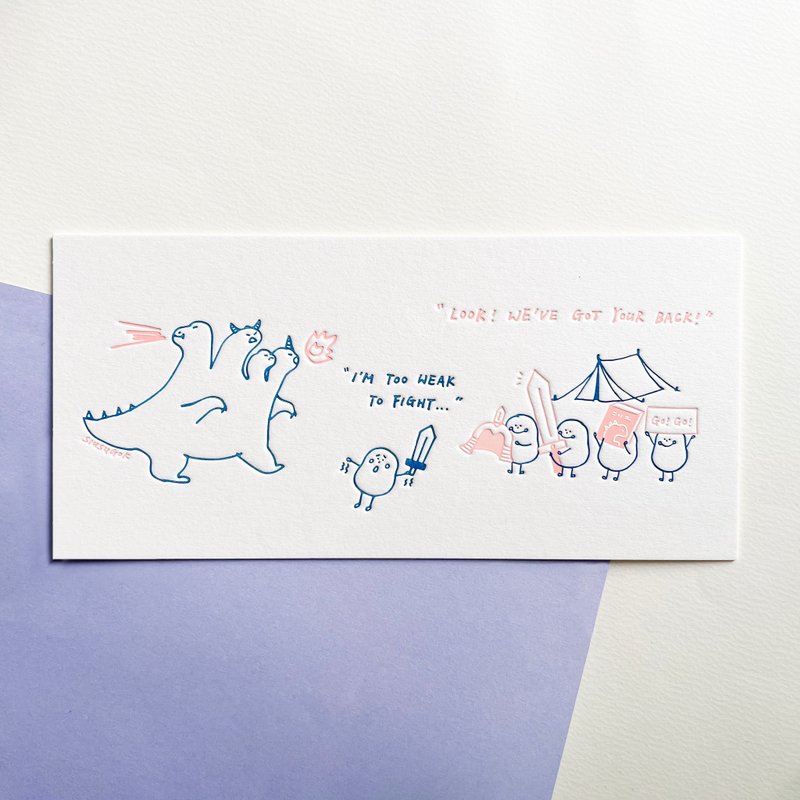 小薯明信片－默默支持你 - 卡片/明信片 - 纸 蓝色