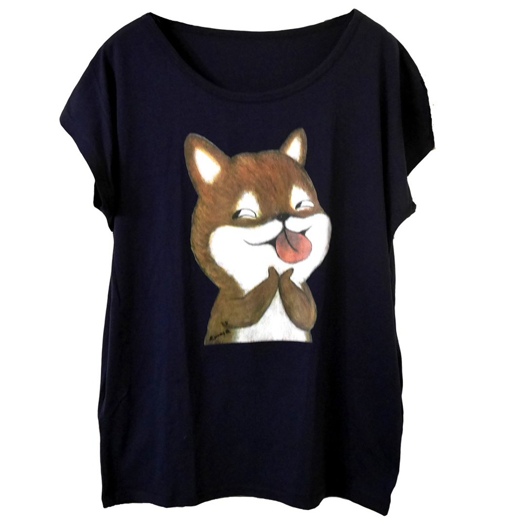 emmaAparty插画长版T:我好Q柴犬 - 女装 T 恤 - 棉 