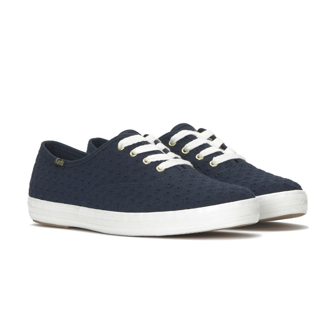 Keds Champion Mini Daisy Eyelet 迷你雏菊休闲鞋 宝石蓝WF68967 - 女款休闲鞋 - 棉 