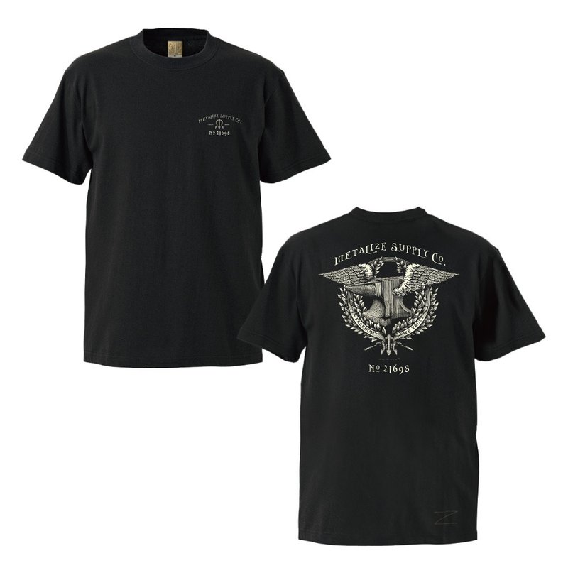 【METALIZE】FLYING ANVIL T-shirt - 男装上衣/T 恤 - 棉 黑色