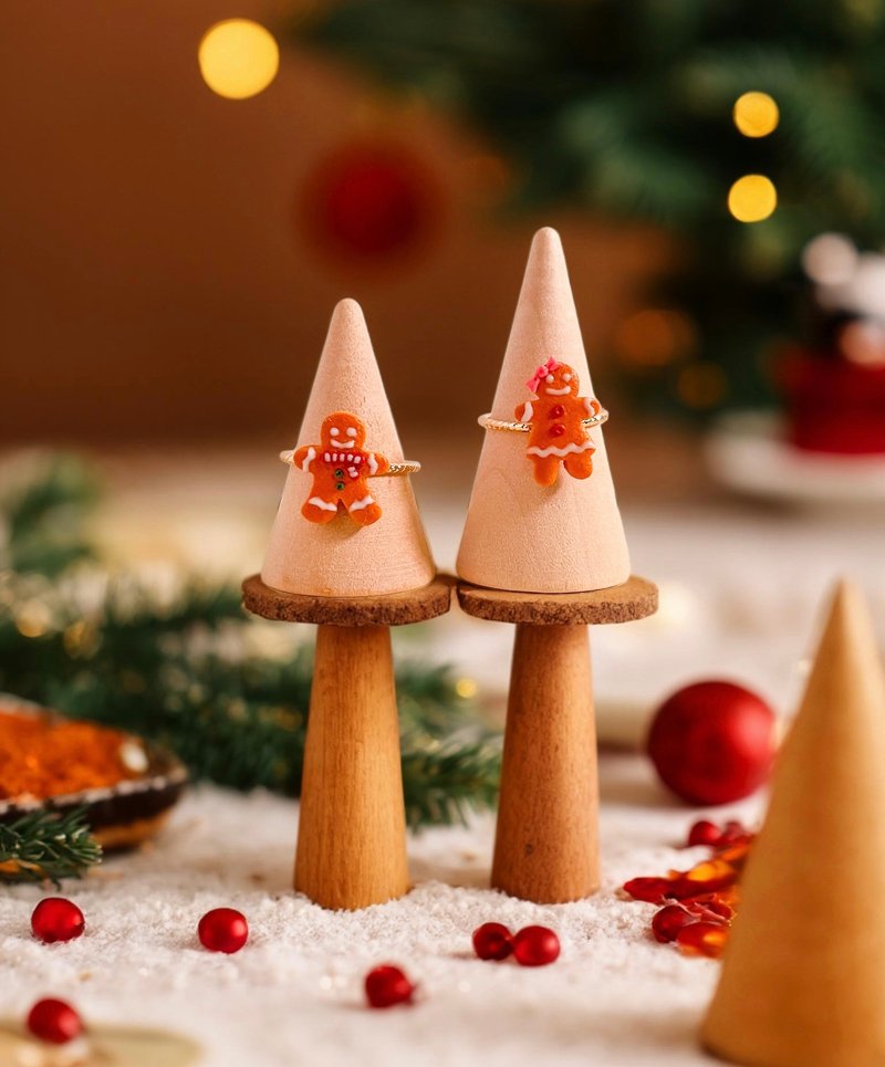 姜饼人戒指 / 圣诞交换礼物 / 软陶手工 - 戒指 - 粘土 