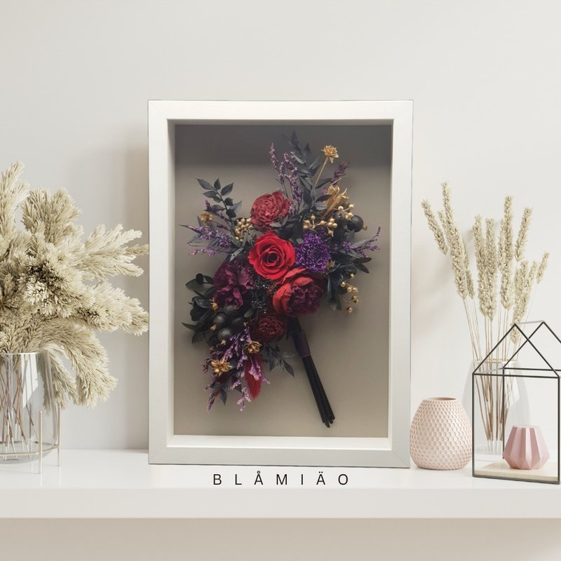 立体永生花框 - 花影时光(诺) - 干燥花/捧花 - 植物．花 红色