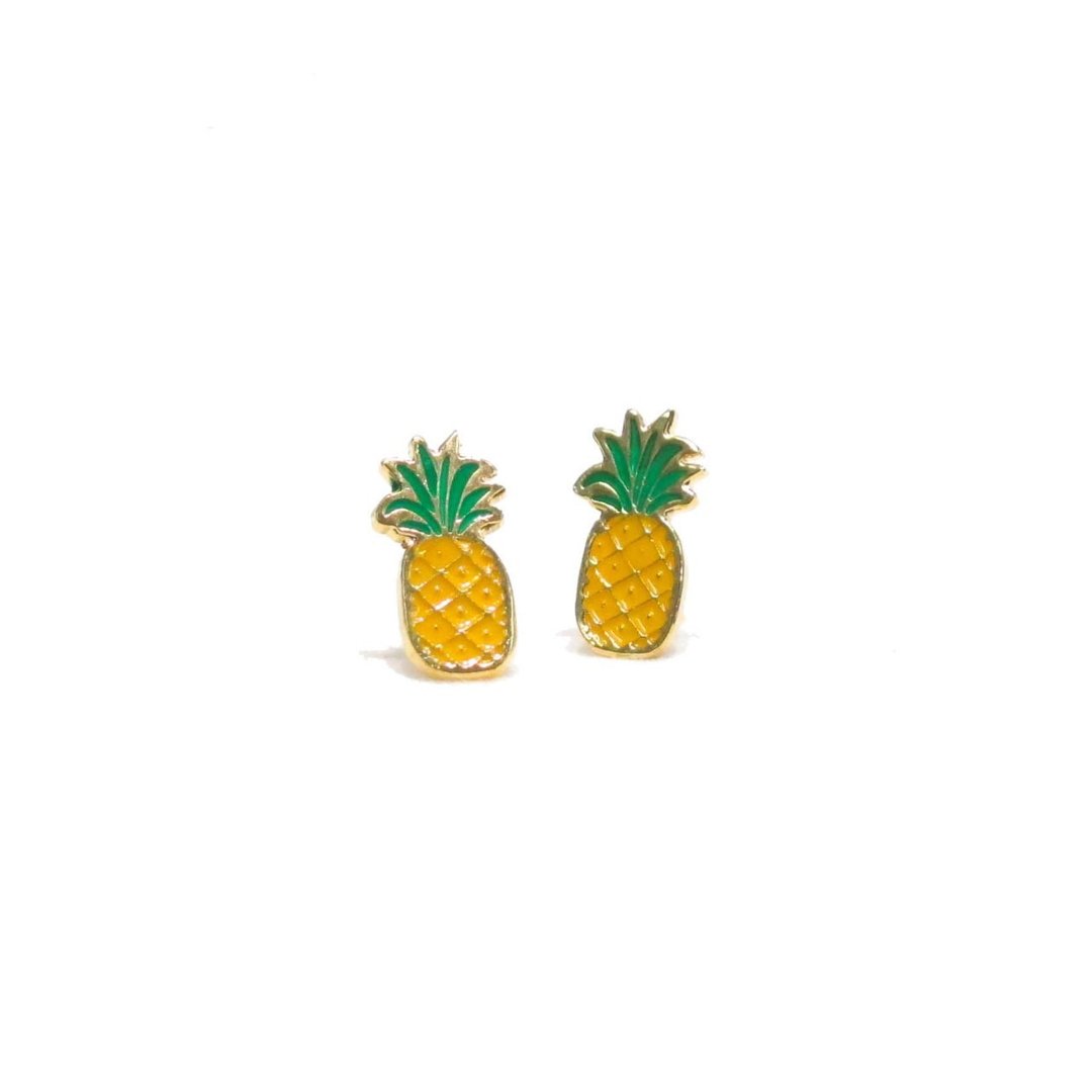 Pineapple Earring - 耳环/耳夹 - 贵金属 黄色