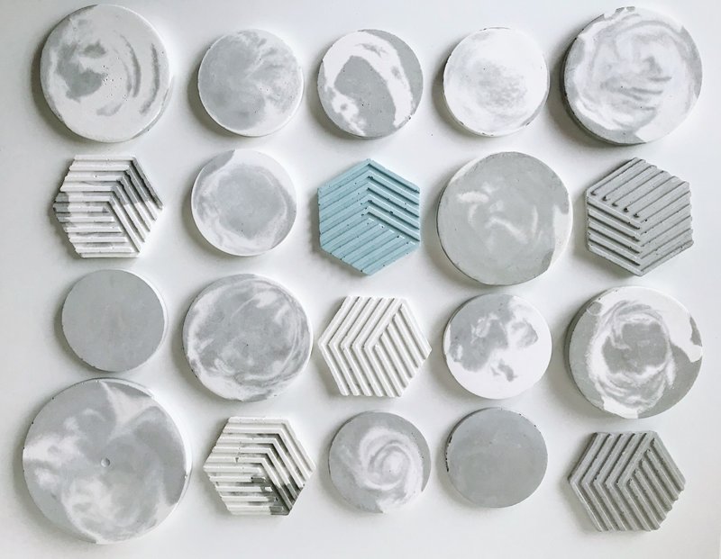 水泥杯垫.水泥饰品盘.水泥盆栽底盘 - 摆饰 - 水泥 灰色