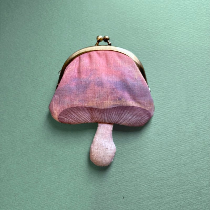 Kinoko gamaguchi purse --Lepista nuda --Wallet, coin purse, pouch, accessory case - 化妆包/杂物包 - 棉 紫色