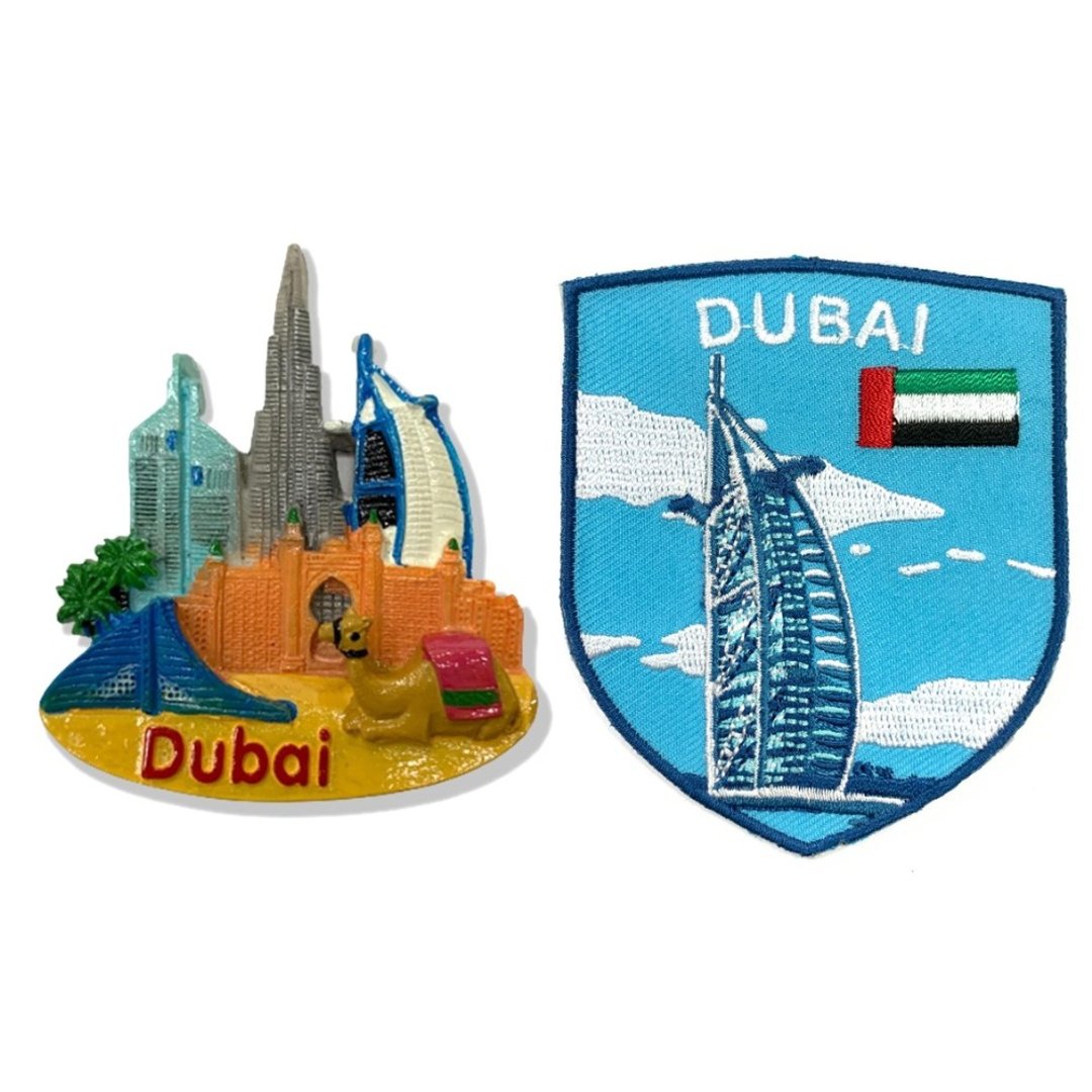 杜拜沙漠骆驼里发塔造型立体磁铁+阿拉伯 UAE 杜拜帆船Patch刺2 - 冰箱贴/磁贴 - 橡胶 多色