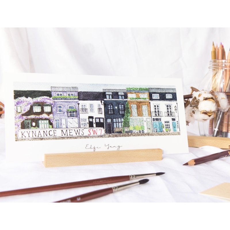 水彩插画卡片 - 伦敦街屋系列 套组(6入) - 卡片/明信片 - 纸 多色