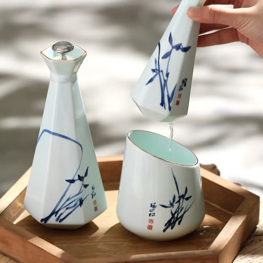 犀贝瓷 清平调  白酒醒酒 - 酒杯/酒器 - 瓷 绿色