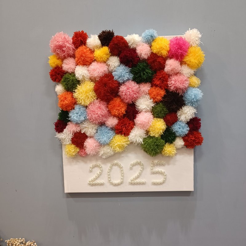 毛球背板画 毛线球 礼物  毕业 - 插画/绘画/写字 - 棉．麻 