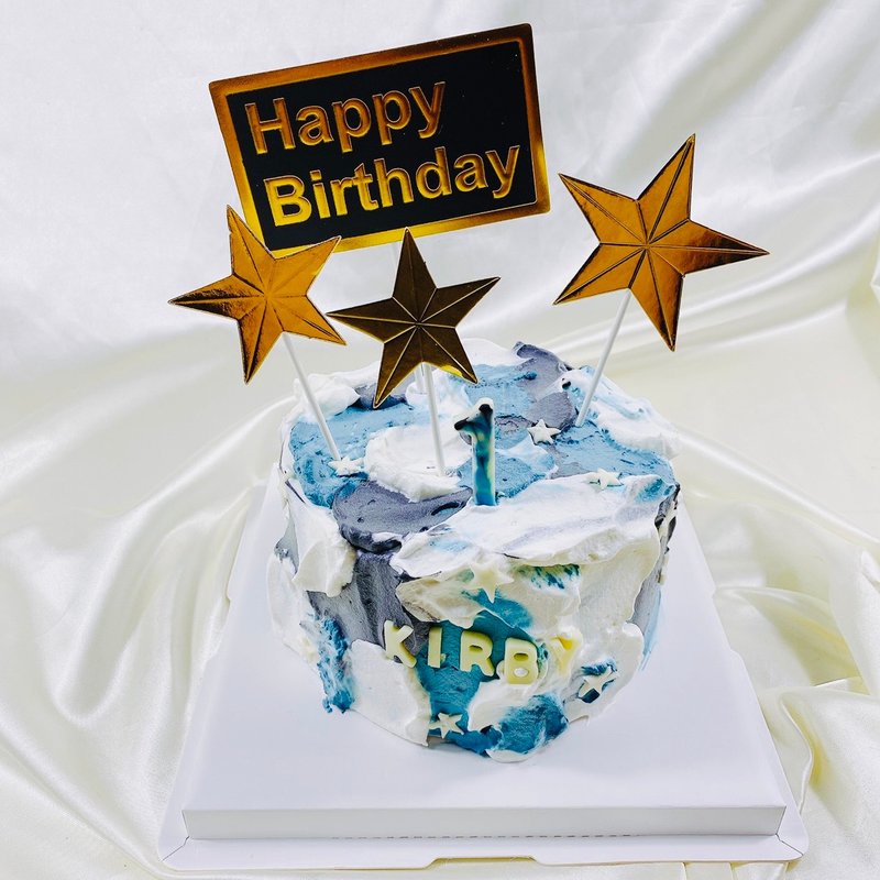 小宇宙 抹面 色块 渐层 绚缆 生日蛋糕 定制蛋糕  6 8寸 宅配 - 蛋糕/甜点 - 新鲜食材 蓝色