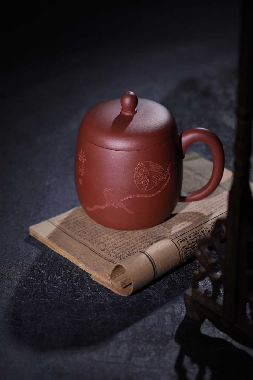 送礼紫砂壶茶壶静悟杯宜兴紫砂杯带盖杯茶杯子男士泡茶原矿老板杯 - 保温瓶/保温杯 - 陶 咖啡色