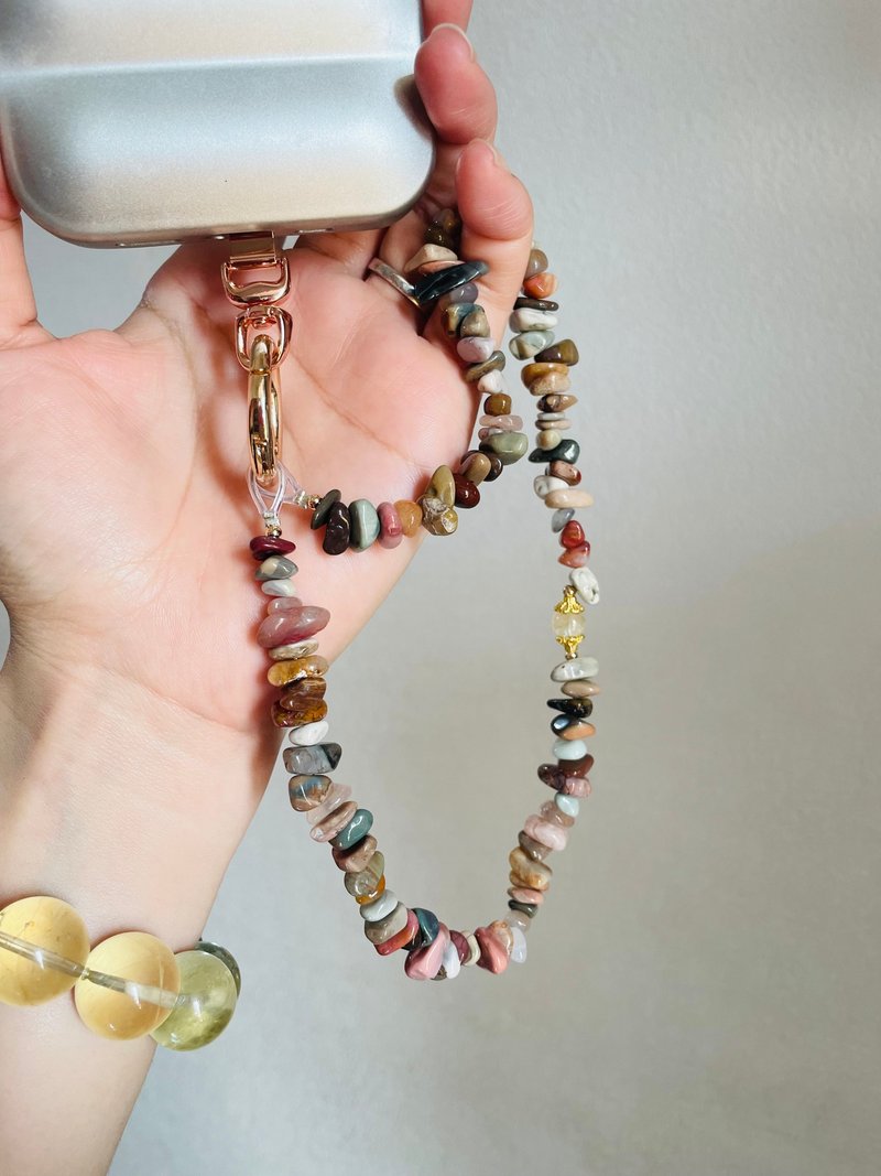 大地疗愈之石【海洋碧玉五行灵石/金属夹片吊饰】一物一拍 - 吊饰 - 水晶 多色