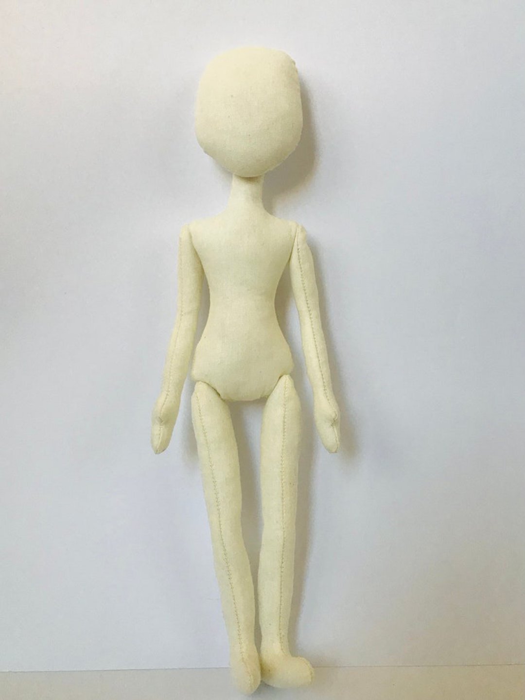 Blank doll body 10.43 inches 26.5cm Doll body, cloth doll, rag - 编织/刺绣/羊毛毡/裁缝 - 棉．麻 白色