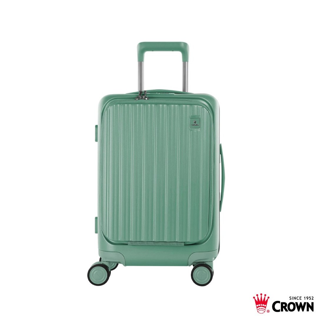 【CROWN】21寸 BOXY 前开框架拉杆箱 登机箱  大地绿 - 行李箱/行李箱保护套 - 塑料 绿色