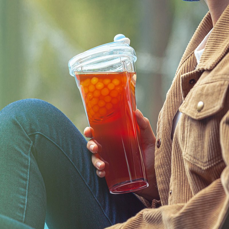 漂浮珍奶杯 / 蓝莓优格 / Tritan材质透明环保饮料杯850ml - 水瓶/水壶 - 塑料 蓝色