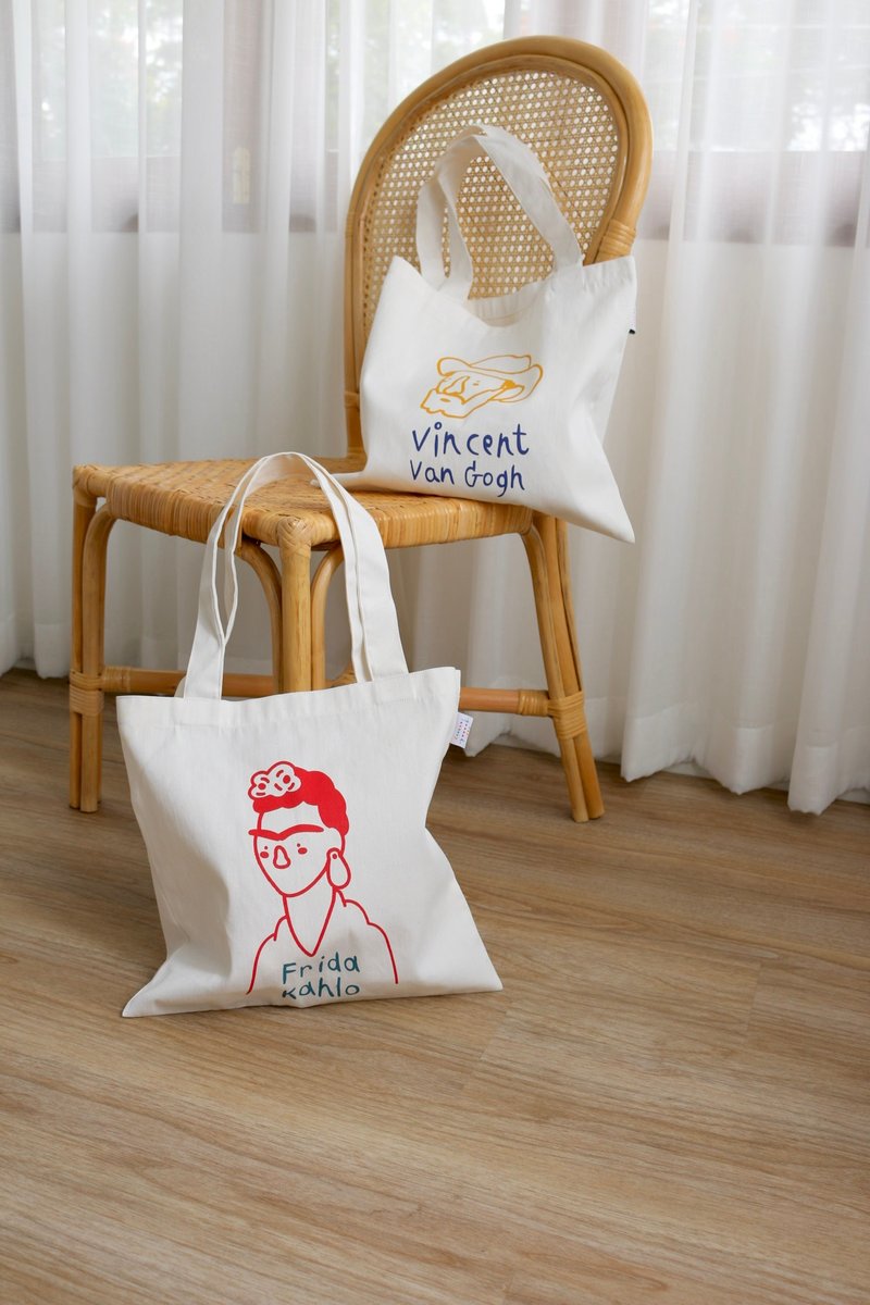 Canvas Tote Bag Vangogh - 手提包/手提袋 - 棉．麻 蓝色