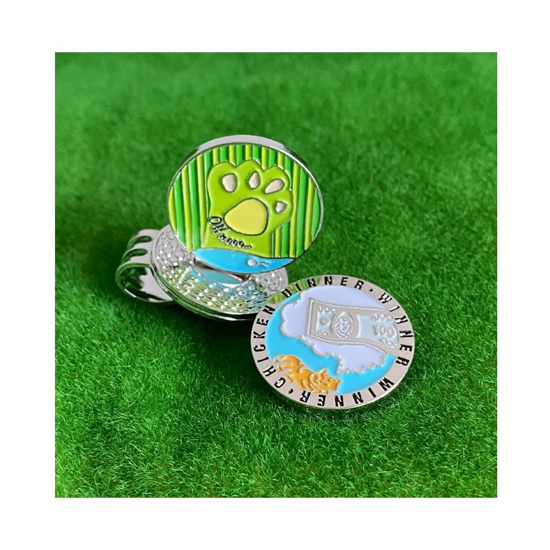 高尔夫球 mark 球标和帽夹 设计师专有款式球标 磁吸式帽夹 - 运动配件 - 其他金属 绿色