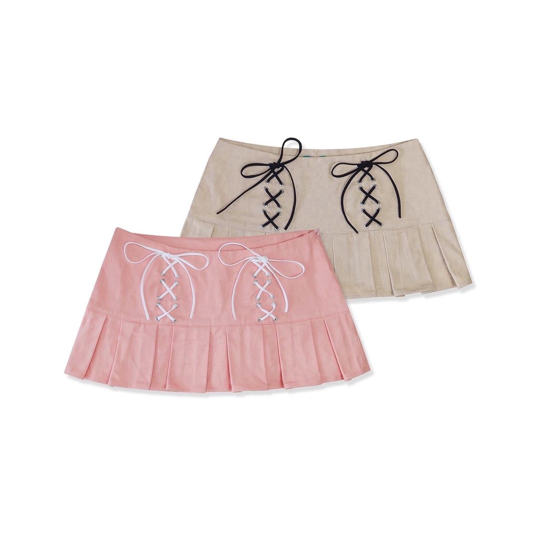 DADDY | Shawty Mini Skirt 甜美低腰迷你裙 - 裙子 - 其他材质 