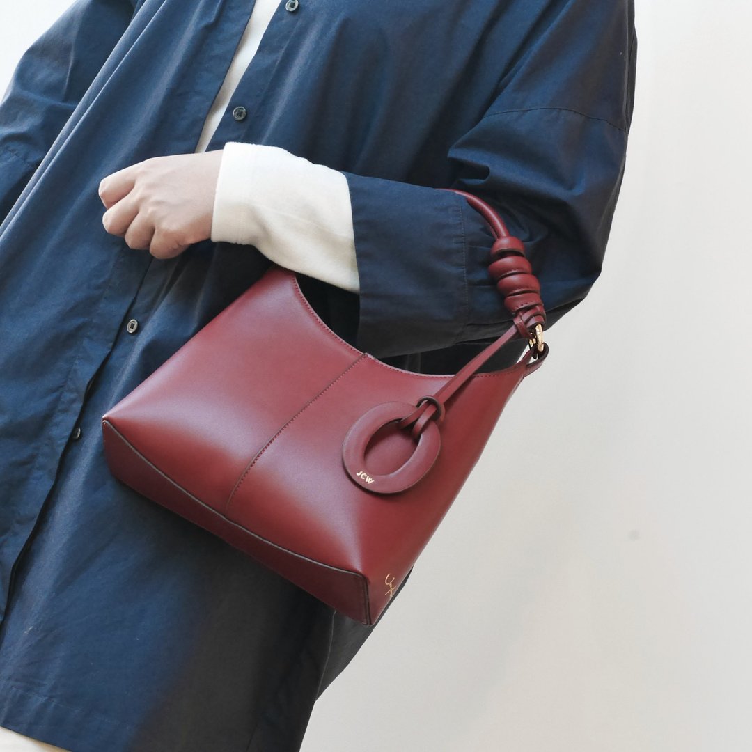 【泰国包】Onyx Shoulder Bag 手提包 - Burgundy Red 牛皮 - 手提包/手提袋 - 真皮 红色