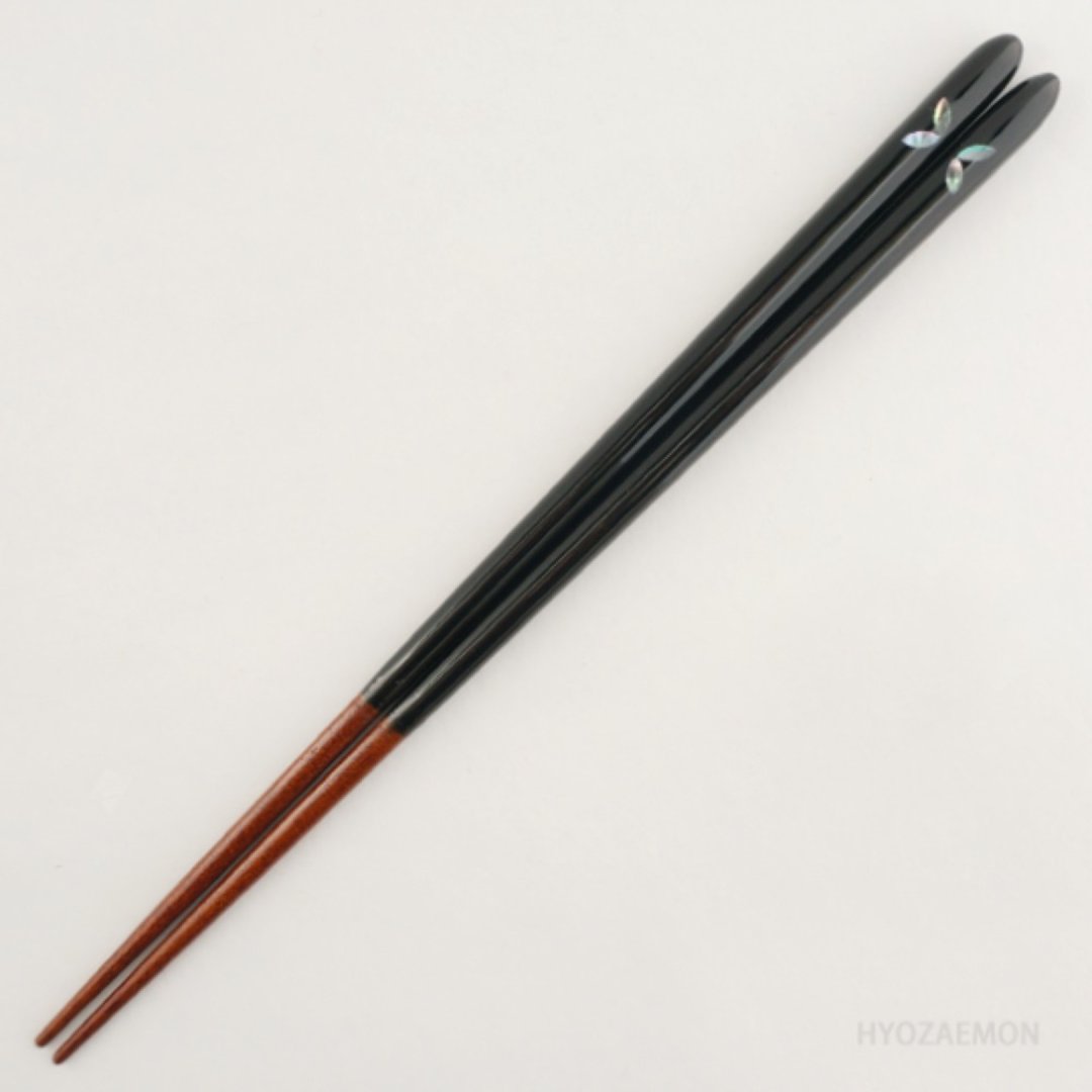 Hyosaemon 洗碗机安全筷子 月落叶 蓝色/大号 23.5 厘米，红色/中号 21.5 厘米 - 筷子/筷架 - 木头 