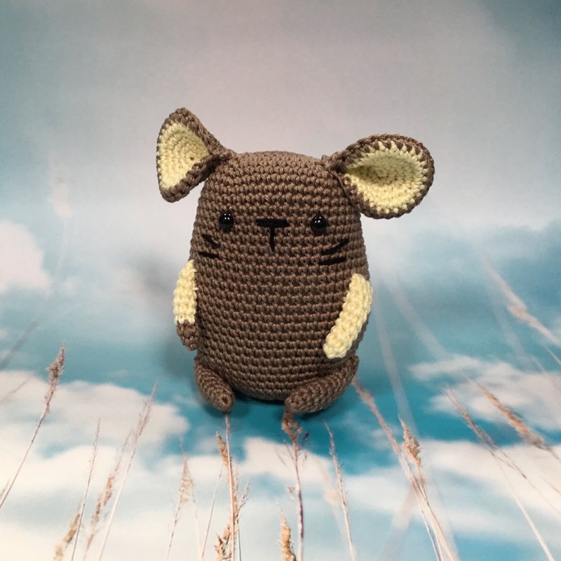 坐禅系列  坐禅鼠针织娃娃 - 玩偶/公仔 - 棉．麻 