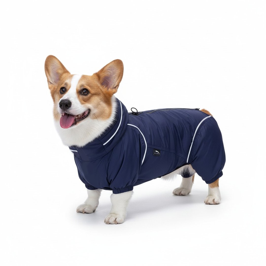 PETT2GO 柯基专属透气机能雨衣 - 衣/帽 - 聚酯纤维 蓝色