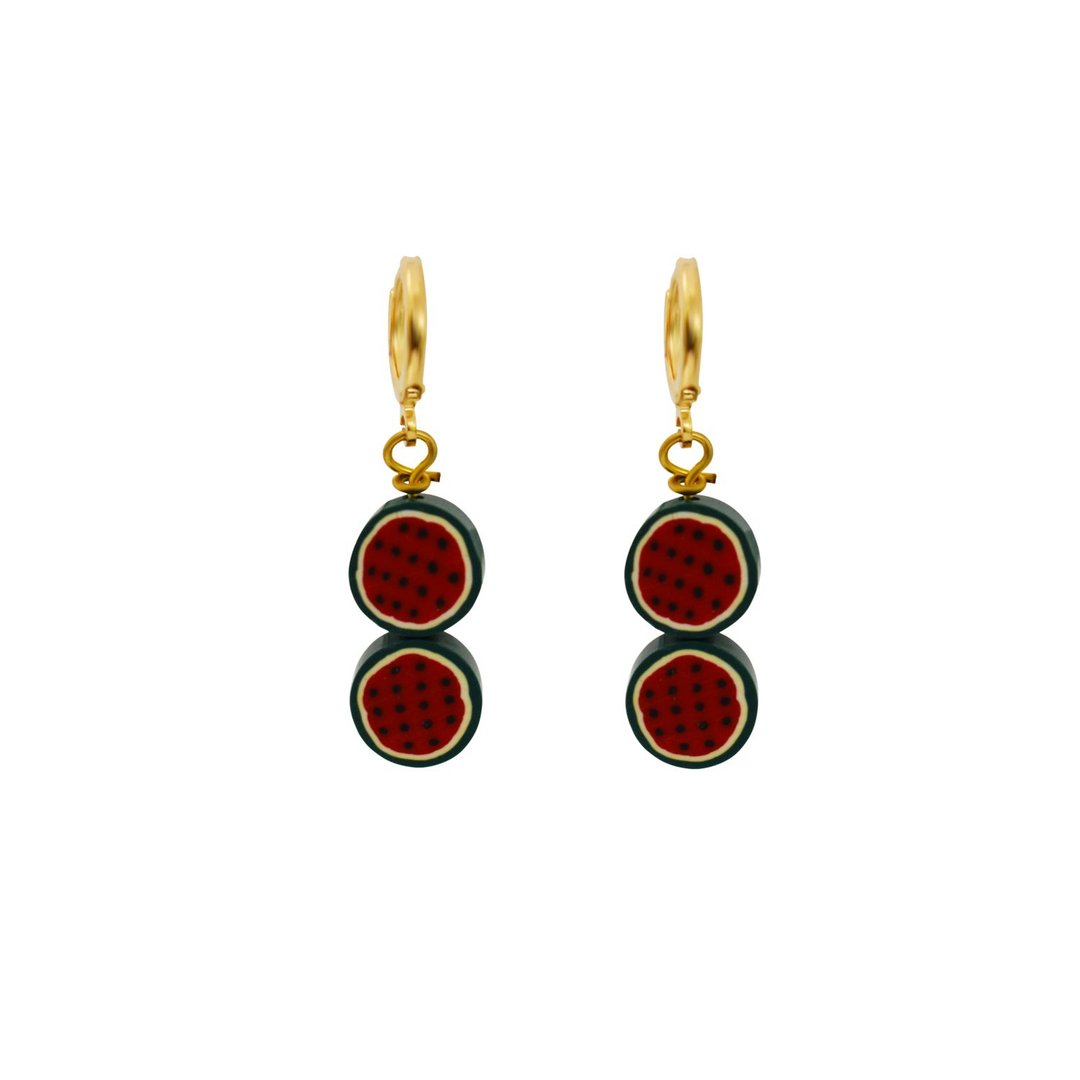 Watermelon fruit huggie earrings | by Ifemi Jewels - 其他 - 其他材质 金色