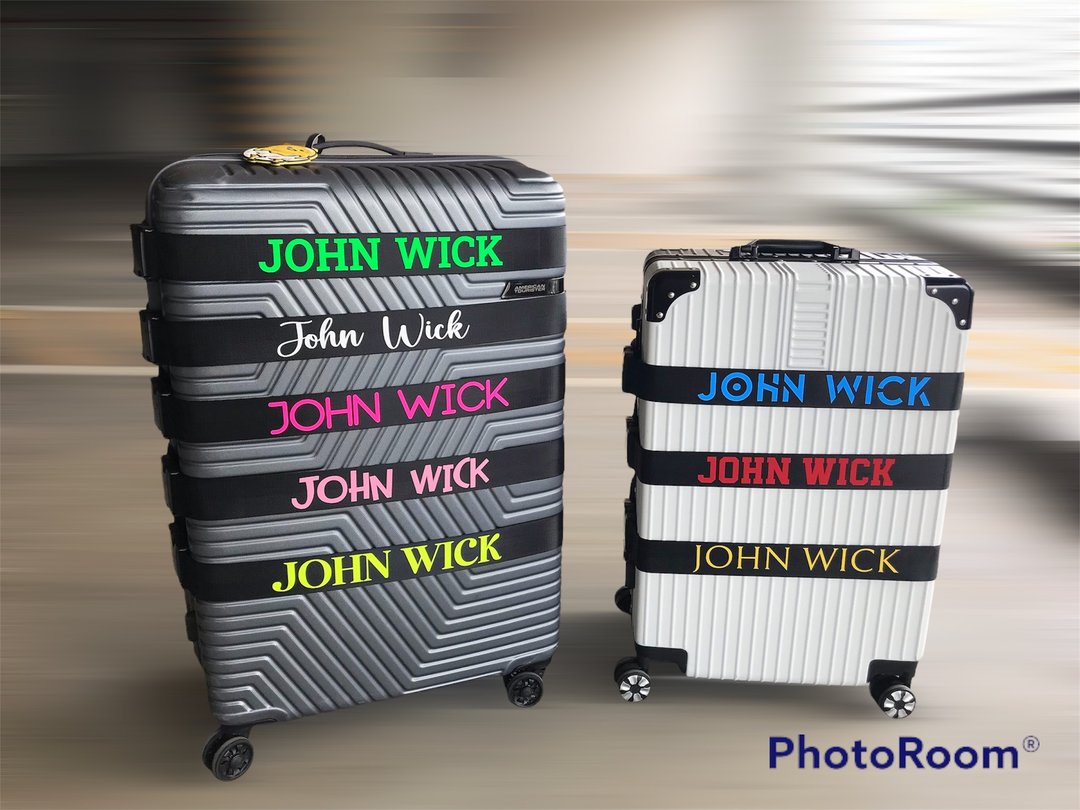 Personalised Luggage strap, Luggage Strap, Travel Belt, #02 - 行李箱/行李箱保护套 - 尼龙 黑色