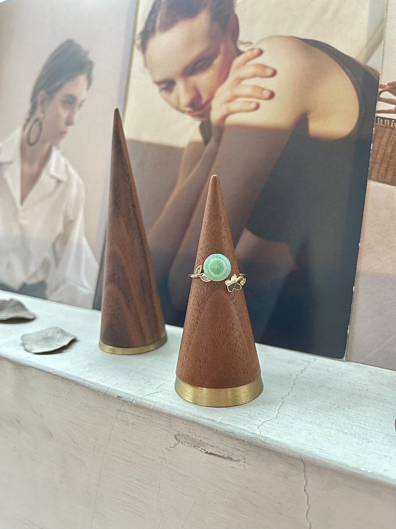 冰果绿平安扣翡翠戒指    |天然缅甸翡翠 - 戒指 - 玉石 金色