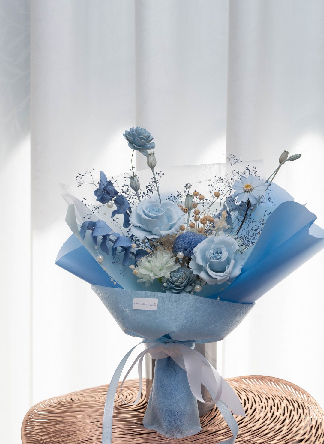 永生花束_晴空之约 天空蓝花礼 lafleurisflower 是花花艺 - 干燥花/捧花 - 植物．花 蓝色