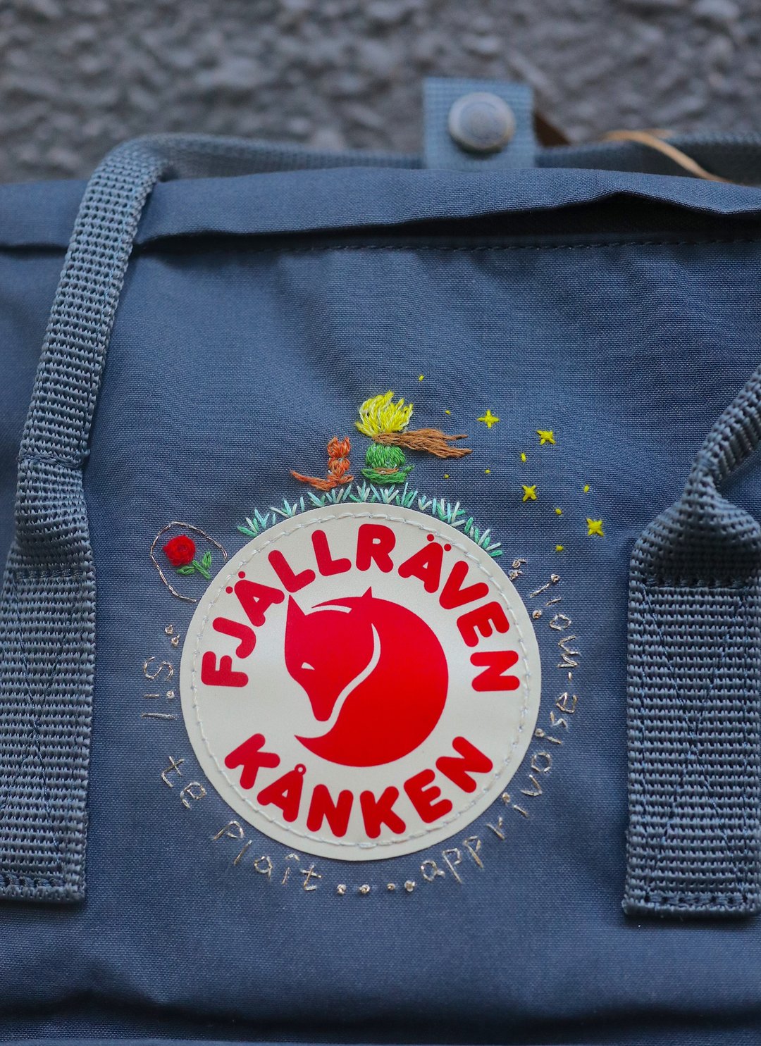 请驯服我  小王子金句与狐狸主题kanken包刺绣 - 后背包/双肩包 - 防水材质 蓝色