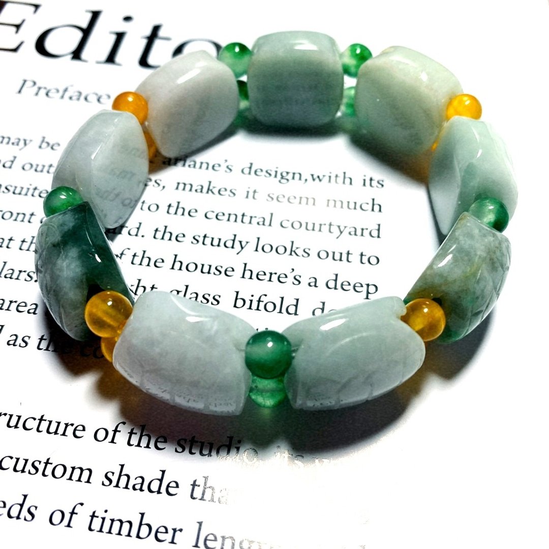Eli Jewelry 福气招财长寿龟天然翡翠手串造型串珠手链 礼物包装 - 手链/手环 - 贵金属 多色