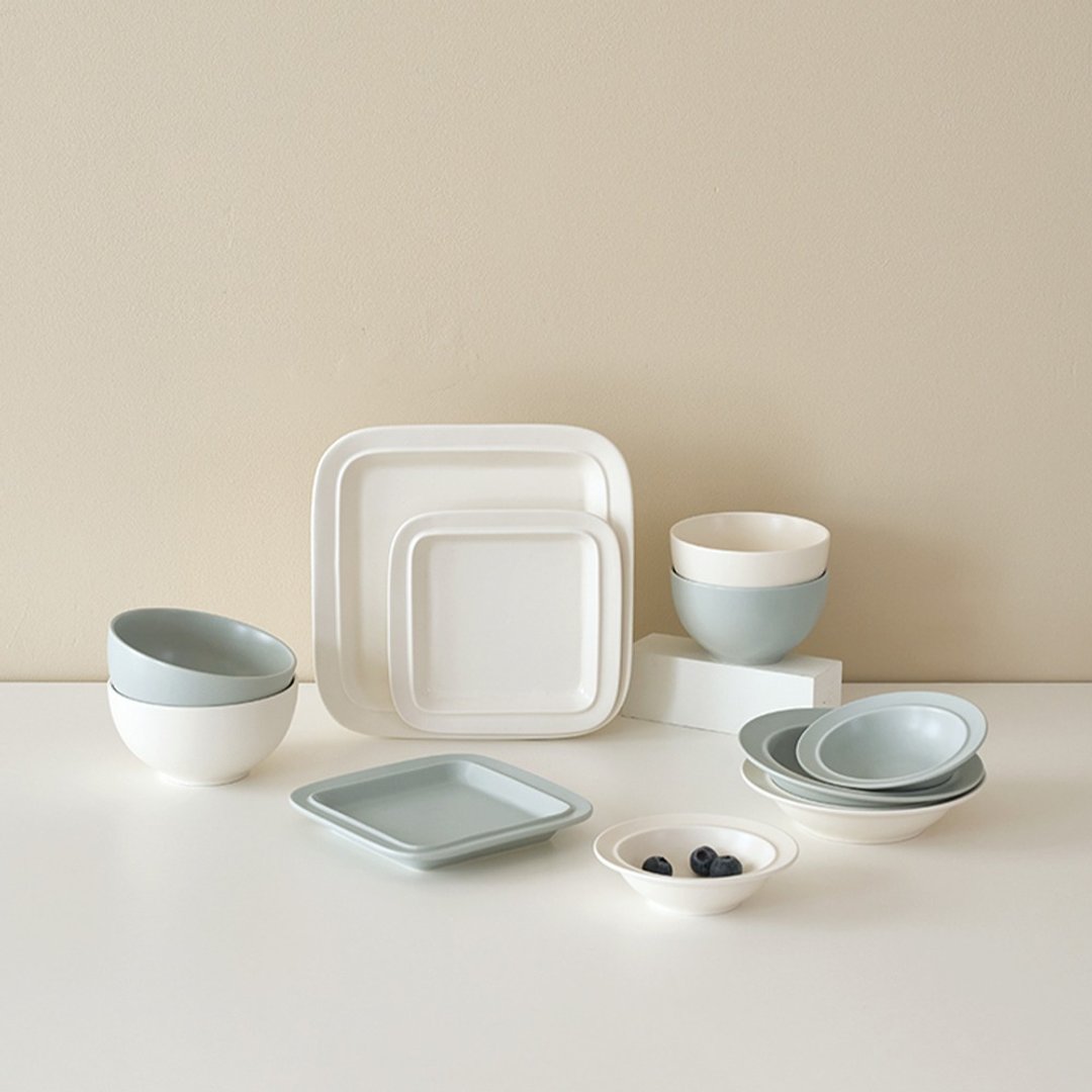 Monde韩国陶瓷碗盘组 蓝+白 餐具/厨房用品/入厝礼物/乔迁/新婚 - 碗 - 陶 