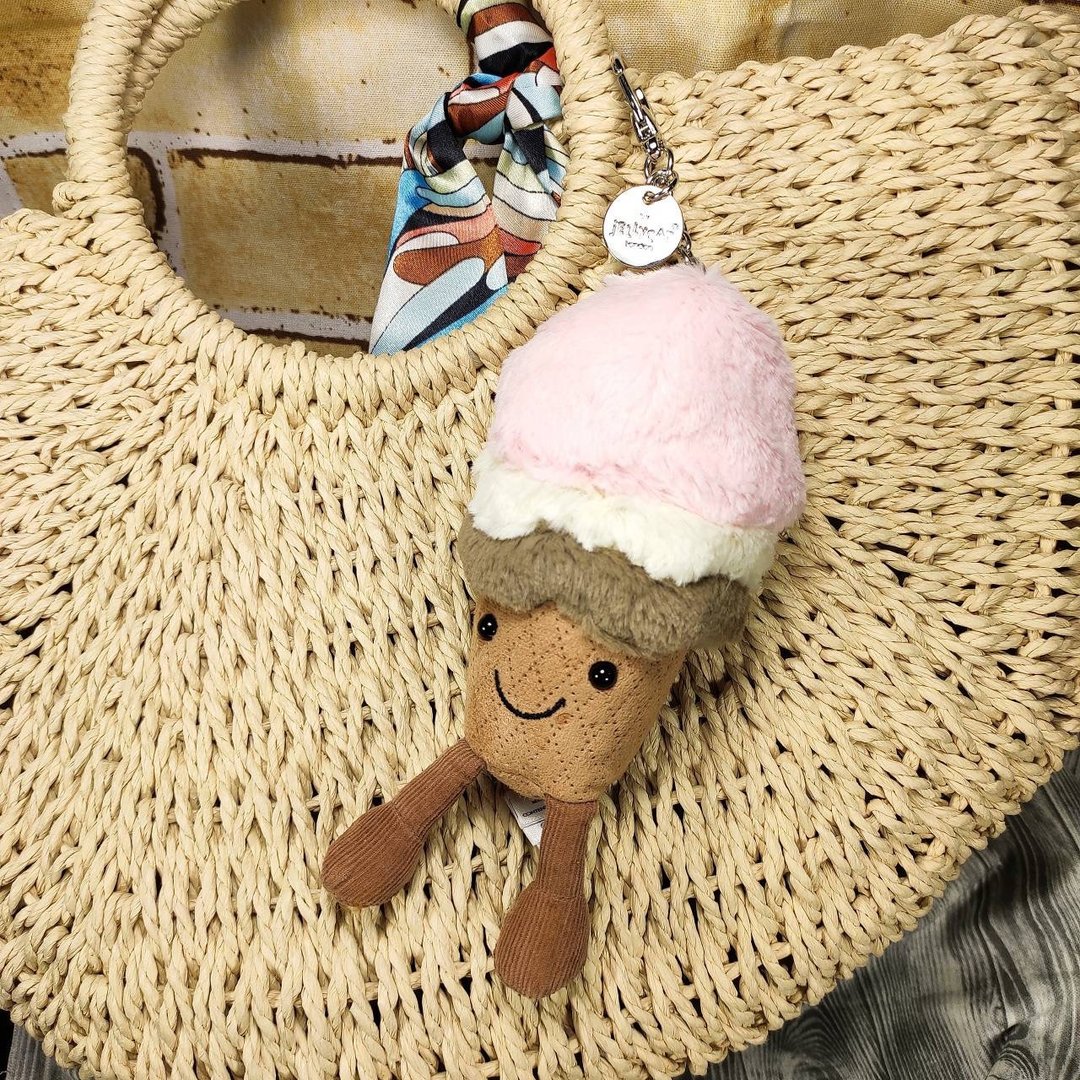 Jellycat 钥匙圈/吊饰 Amuseable Ice Cream 约14厘米 - 吊饰 - 聚酯纤维 咖啡色