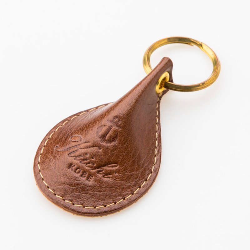 北海道牛革 水滴钥匙圈 棕 ブラウン Brown -MADE IN 神戸- - 钥匙链/钥匙包 - 真皮 咖啡色