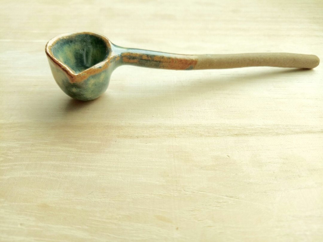自在用蓝绿手捏汤匙 - 厨房用具 - 陶 绿色