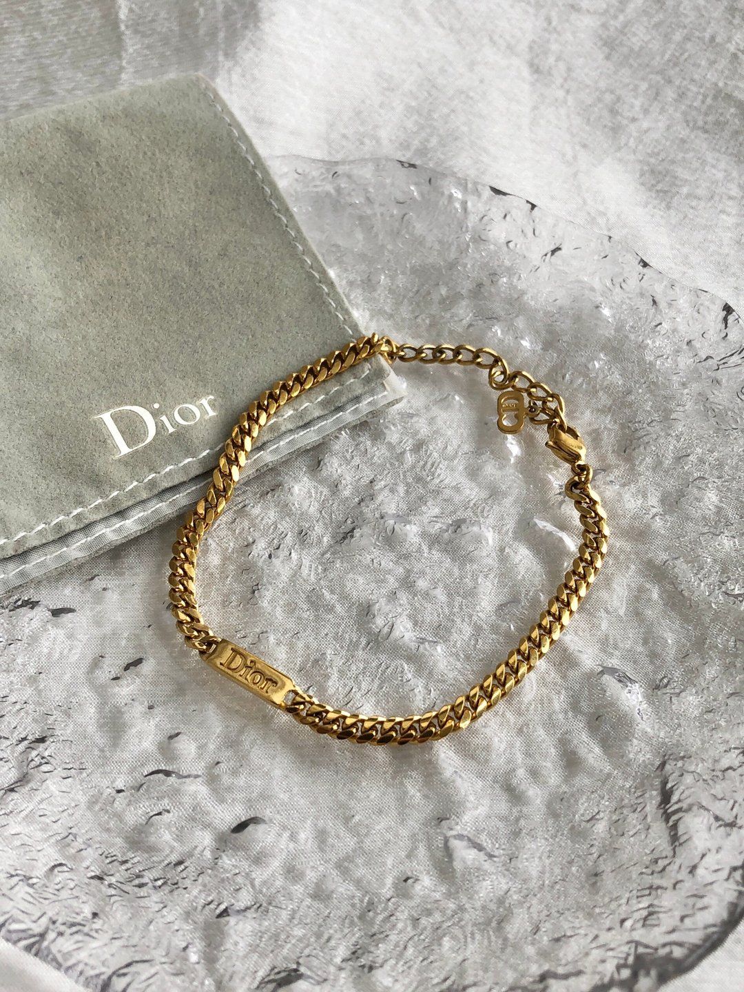 【日本直送 名牌中古包】Christian Dior 迪奥 手链 金色 品牌标志饰牌 vintage 复古 cragun - 手链/手环 - 其他材质 金色