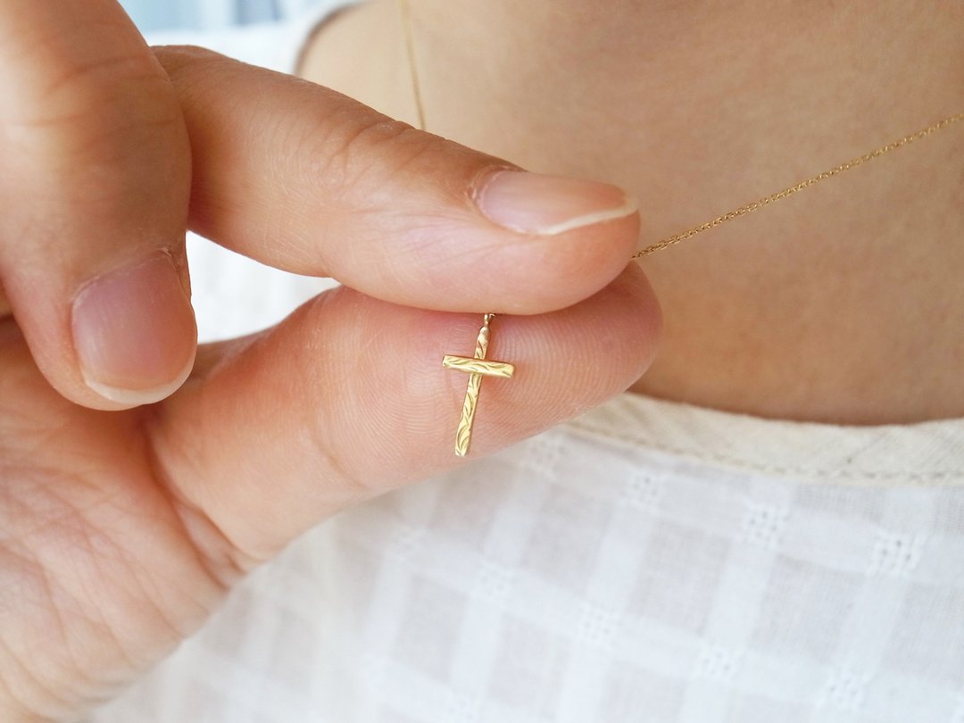 18K Gold Handmade Necklace Bar Cloth for Ladies - 项链 - 贵金属 金色