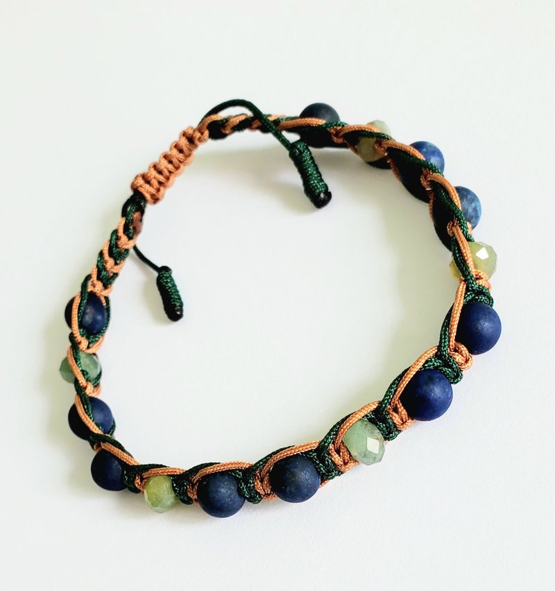 手编天然绿玛瑙苏纳石手绳 - 手链/手环 - 宝石 