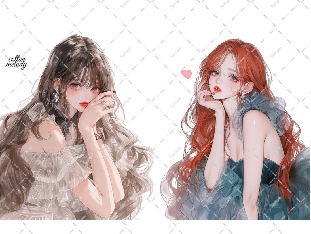 original sticker no.6363 人物贴纸 原创贴纸 人物贴纸 女孩贴纸 原创人物贴纸 - 贴纸 - 纸 