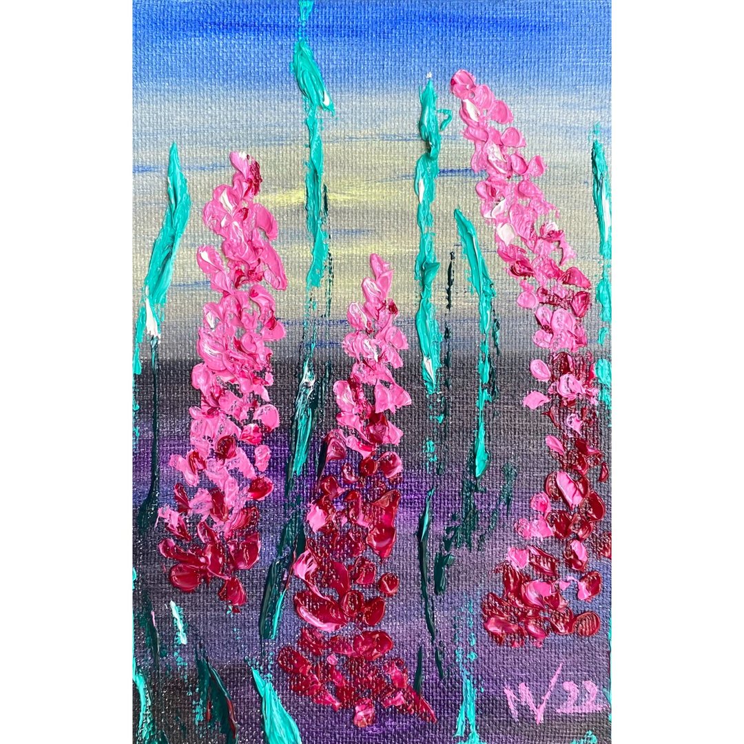 矢车菊绘画德州原创艺术绘画画布厚涂油墙艺术土地 - 海报/装饰画/版画 - 其他材质 多色