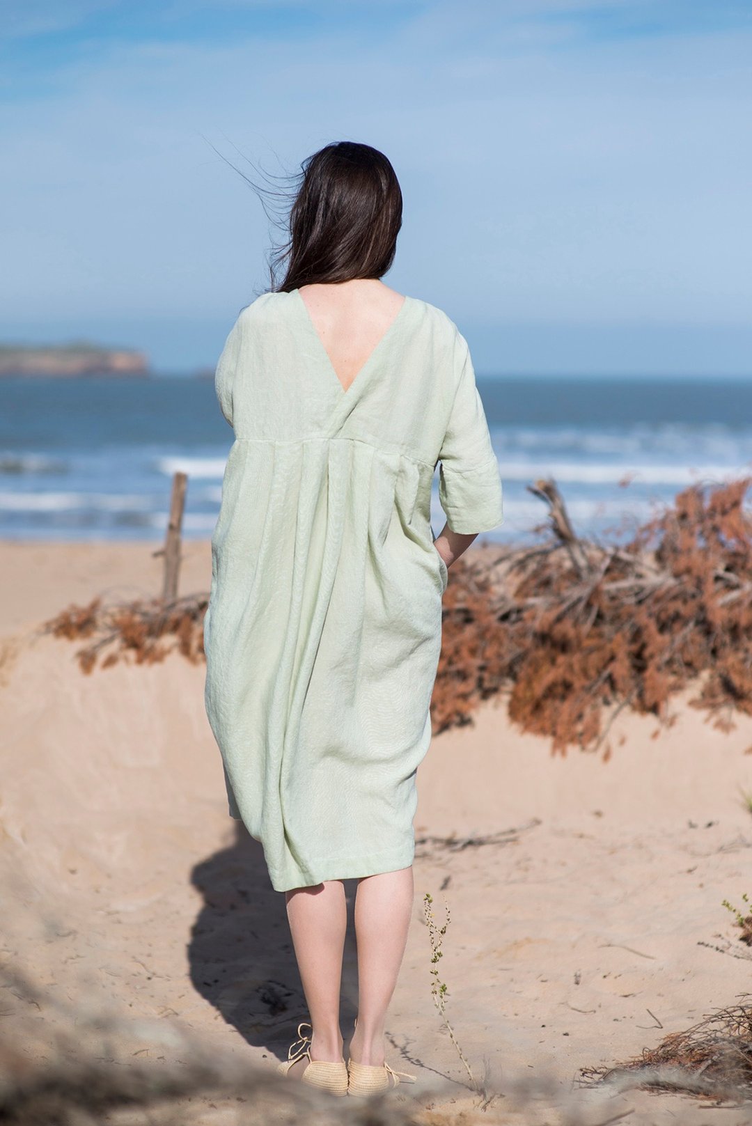 Linen Dress Motumo 16S6 - 洋装/连衣裙 - 亚麻 多色