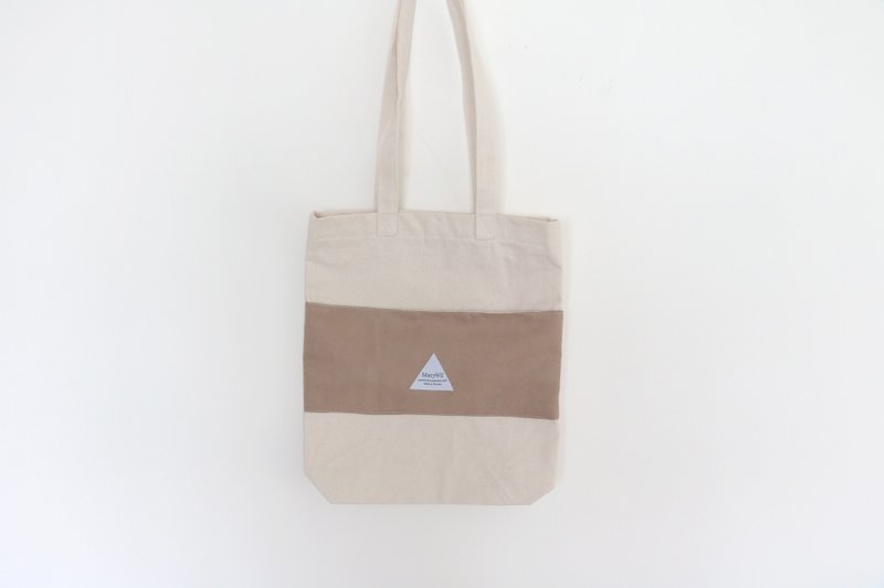 MaryWil你的幸运色拼接帆布提袋-卡其 - 侧背包/斜挎包 - 其他材质 卡其色