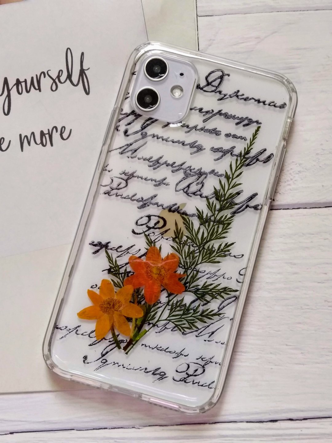 手作押花手机保护壳,Apple iphone 11适用,箴言 - 手机壳/手机套 - 塑料 多色