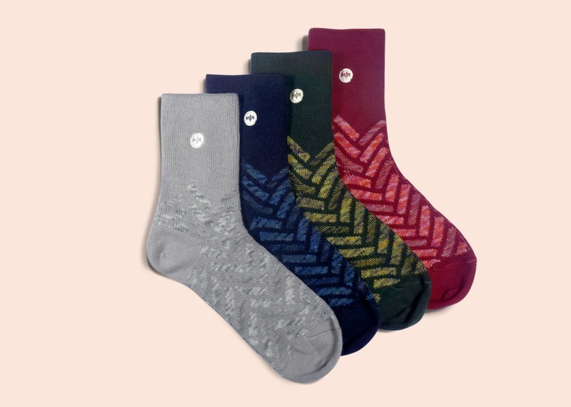 星期天七点系列礼盒 短袜 男袜 女袜 色袜 几何图案 设计袜  - 袜子 - 棉．麻 多色